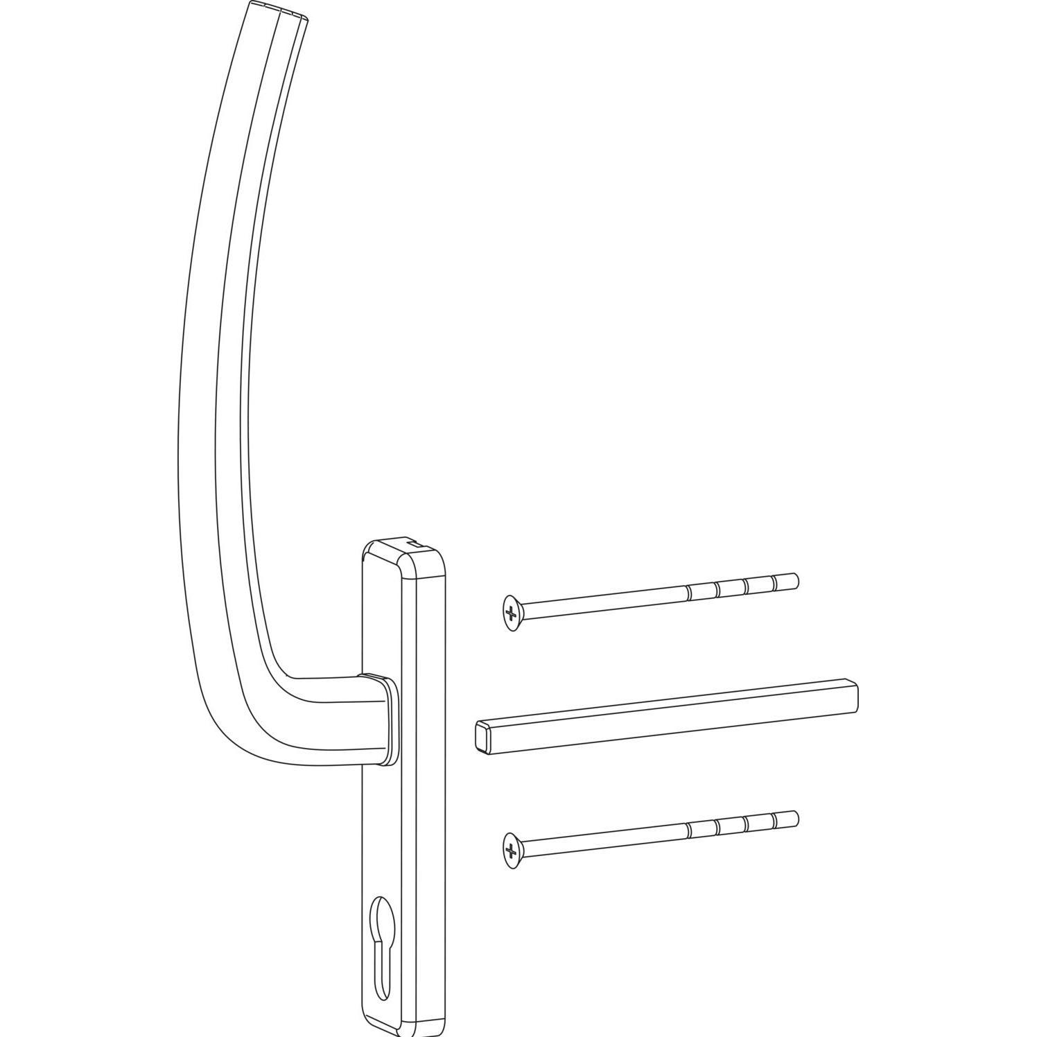 Hautau, Türgriff + Fenstergriff, ATRIUM HS Griff PZ innen mit VK, TS 68-80 mm, Alu weiss RAL 9016 (Türgriff)