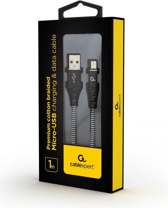 Immagine prodotto Gembird CC-USB2B-AMMBM-1M-BW Cavo USB USB 2.0 Micro USB B USB A Nero (1 m, USB 2.0)