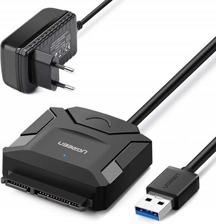 Actual product image Ugreen SATA to USB 3.0 adapter cable for SATA SSD HDD with power supply unit
