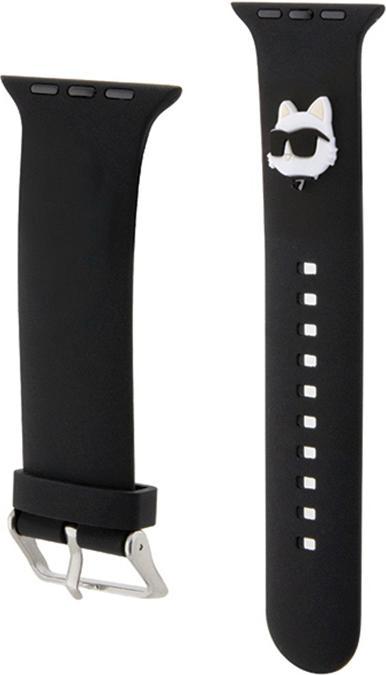 Produktbild Karl Lagerfeld Pasek KLAWLSLCNK Apple Watch 42/44/45mm czarny/black strap 3D Rubber Choupette Head (45 mm, 44 mm, 42 mm, Silikon, Stahl)