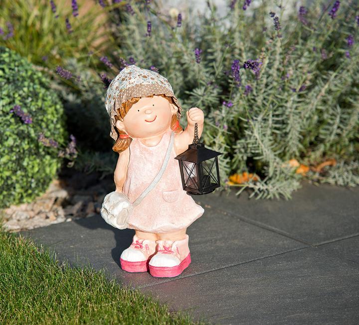 Image du produit Royal Gardineer Figurine décorative peinte à la main "Petite Anne" avec lanterne