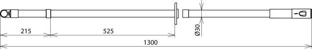 Actual product image Dehn IS T 36 ZK STK 1300 Insulating rod w. handle a. toothed r. divisible f. Damp