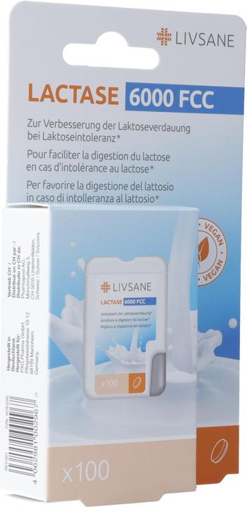 Actual product image Livsane Lactase 6000 FCC Tabl (100 Piece, Pills, 31 g)