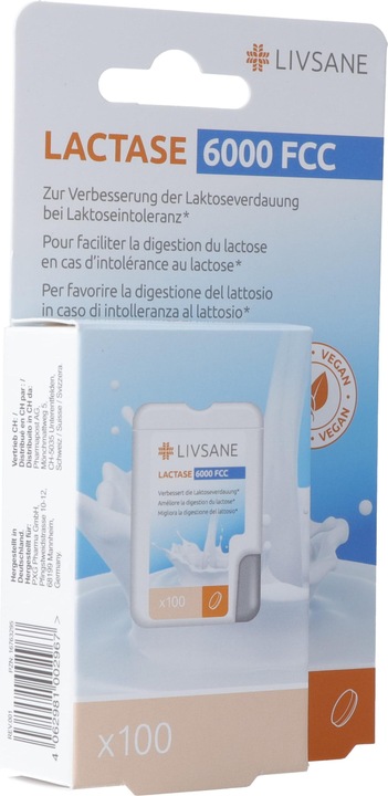 Actual product image Livsane Lactase 6000 FCC Tabl (100 Piece, Pills, 31 g)