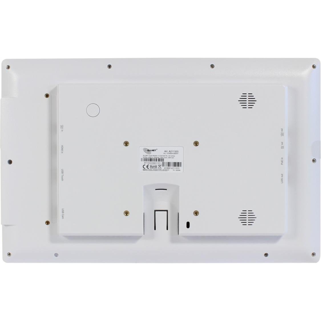 Thumbnail - Allnet Touch Monitor 35,60cm (14") PoE PD, 12V In/Out, 5V/Out, HDMI In, Ethernet, USB Touch, USB Cam für R, Entwicklungs...