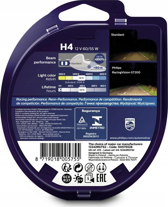 Image du produit Philips RacingVision GT200 (H4)