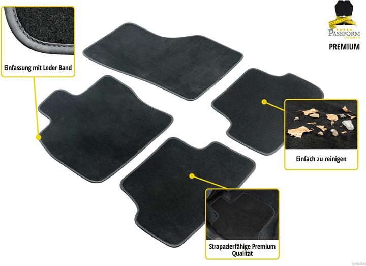 Produktbild Walser Premium Fussmatten für Chevrolet Matiz 2 BJ 2001 - 05/2005 (2 Vordermatten + 2 Rückmatten)