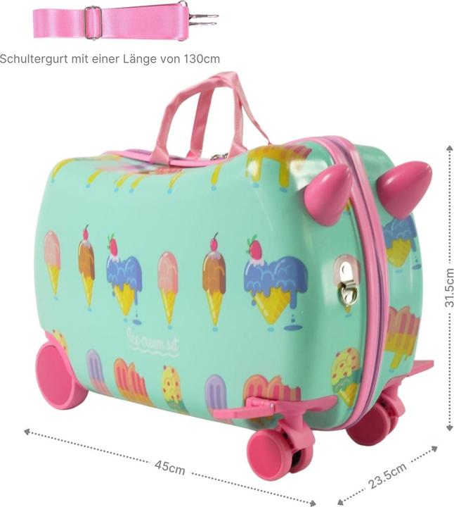 Immagine prodotto Hermex Kinderkoffer Hartschalenkoffer Reisegepäck Kindertrolley Koffer (18 l)
