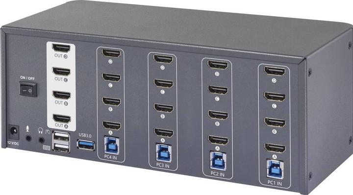 Immagine prodotto SpeaKa Professional 4 Port HDMI Multi Display KVM Switch 4x4 Port KVM-Konsole HD
