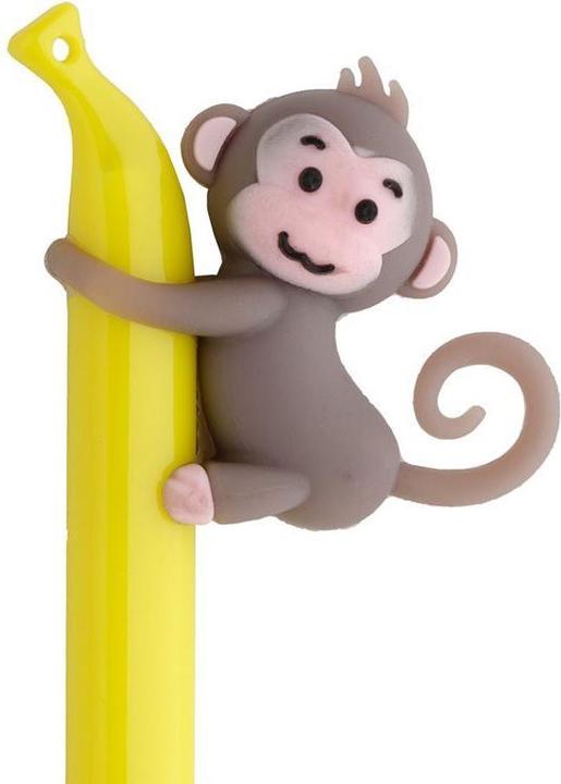 Produktbild Puckator Affe Banane feine Spitze Kugelschreiber Kuli (yellow/pink)