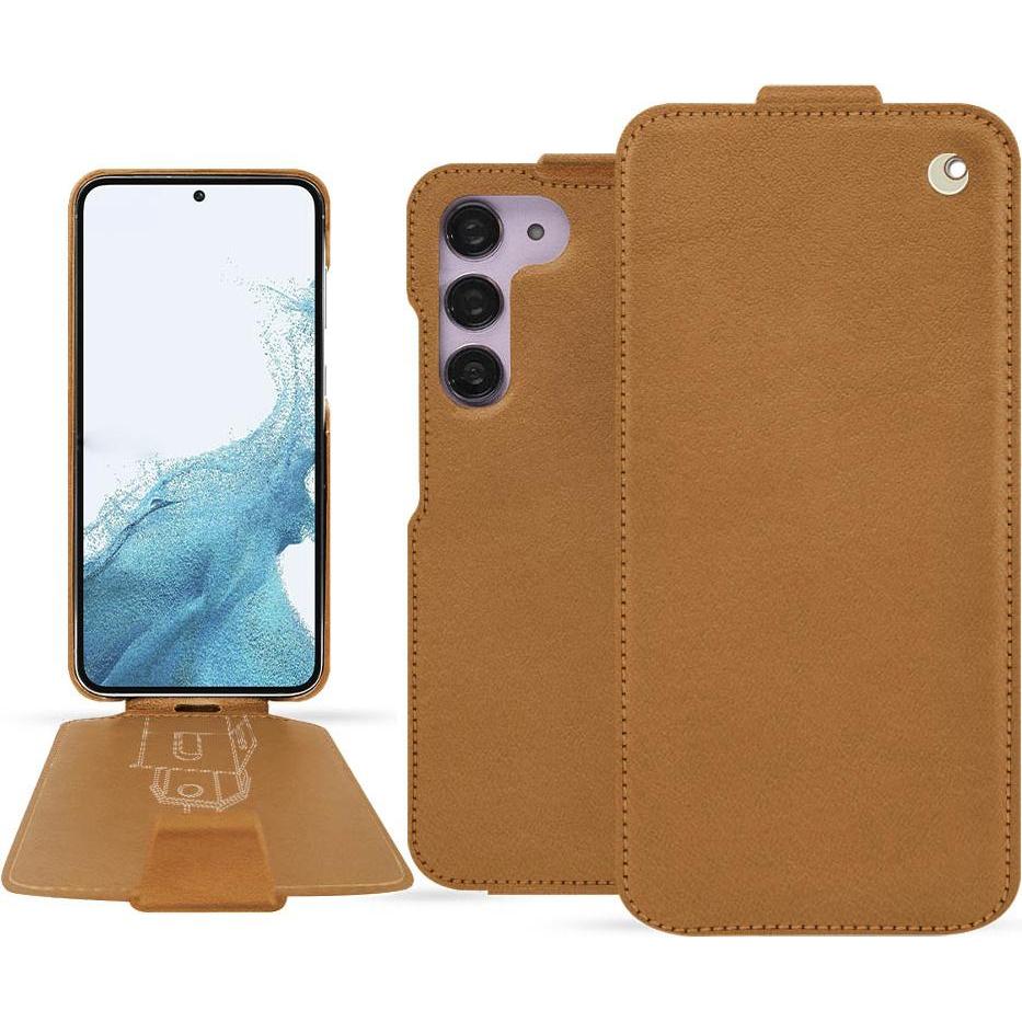 Noreve Lederschutzhülle vertikal (Samsung Galaxy S23), Smartphone Hülle, Braun