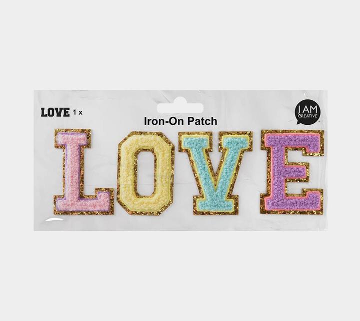 Actual product image I Am Creative Iron on patch Love (1 pcs., 20.50 x 6.50 cm)