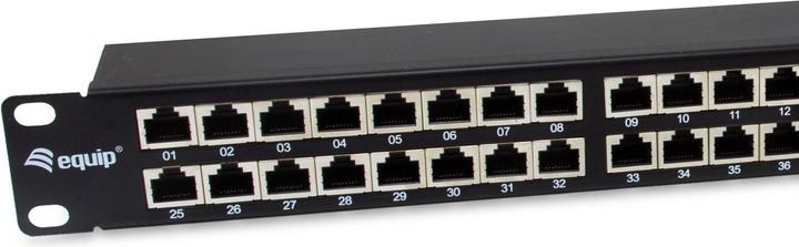 Produktbild equip Patchpanel 48x RJ45 Cat6A 19" FTP 1HE Premium schwarz