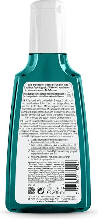 Actual product image Rausch Energy boost shampoo with juniper (Liquid shampoo, 600 ml)