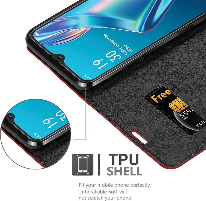 Actual product image Cadorabo Book Invisible Magnet Cover (Oppo A12)