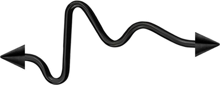 Produktbild Star Piercing Barbell schwarz Herzschlag mit zwei Cones (ohne Messing, Chirurgenstahl 316L)