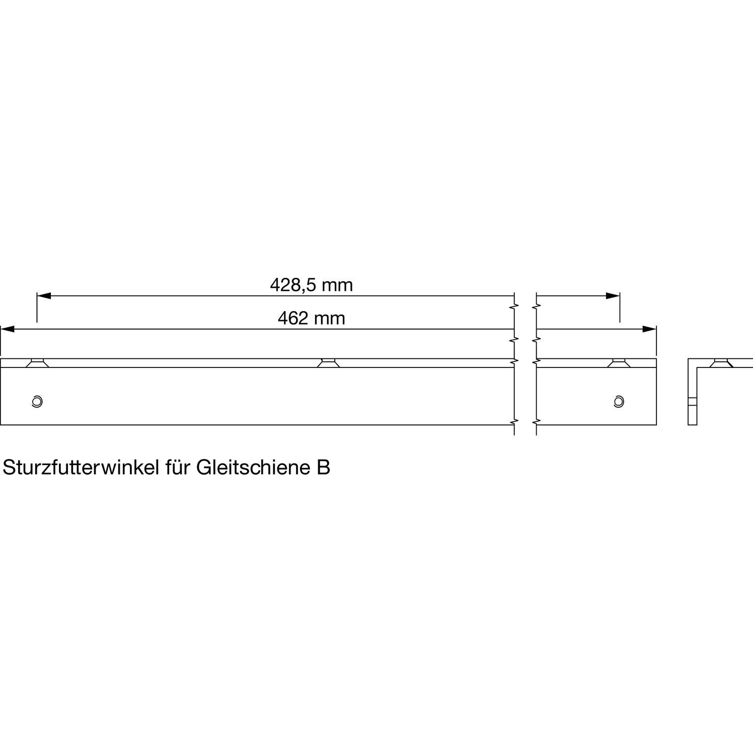 Thumbnail - ECO, Türöffner + Türschliesser, Sturzfutterwinkel für Gleitschiene GSB (Türschliesser TS31) silberfarbig