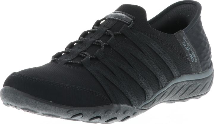 Skechers 100593/BBK Breathe-Easy-Roll-With-Me Damen Sneaker Turnschuhe Slipper VEGAN schwarz