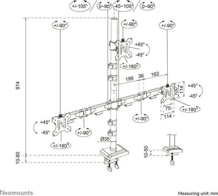 Immagine prodotto Neomounts Nero Displayständer 10-32 DS60-600BL2-1 (Tavolo, 32", 9 kg)