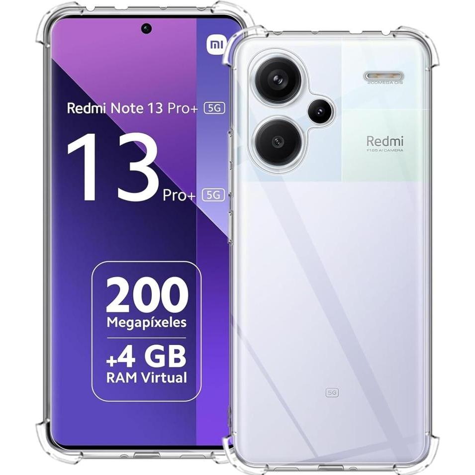 Screenguard Crystal Soft Airbag Bumper (Xiaomi Redmi Note 13 Pro+), Smartphone Hülle, Transparent