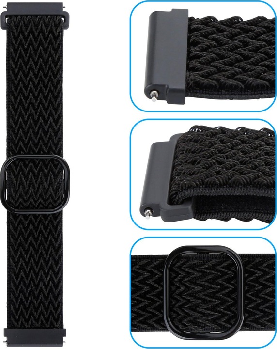 Actual product image Cadorabo Wristband for Samsung Galaxy Gear (22 mm, Nylon, Ticwatch Pro)