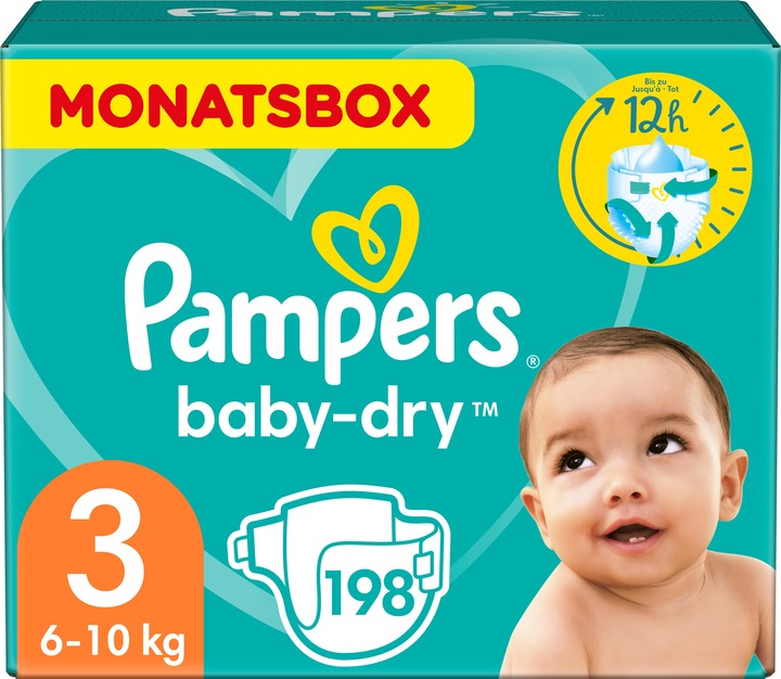 Produktbild Pampers Baby-Dry ALT (Gr. 3, Monatsbox, 198 Stück)