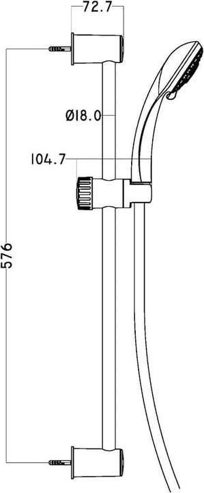 Immagine prodotto Schütte Set di barre doccia bagno NAPOLI Set di barre doccia cromo Inclusa doccetta 64830 (3 Tipi di raggi)