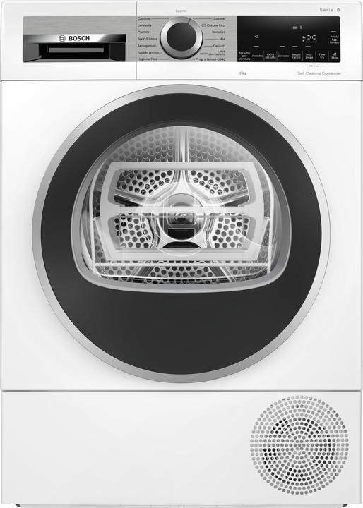 Bosch Hausgeräte Serie 6 WQG245D0IT Wäschetrockner Kostenlose Installation Frontlader 9 kg A++ Weiss (9 kg, Rechts)