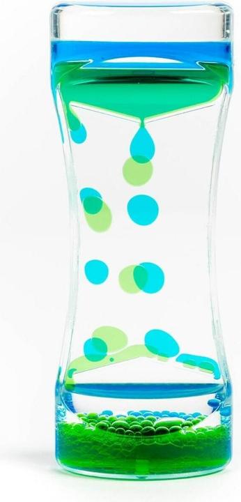 Actual product image The twiddlers Flüssige Sanduhr Liquid Motion Timer grün blau