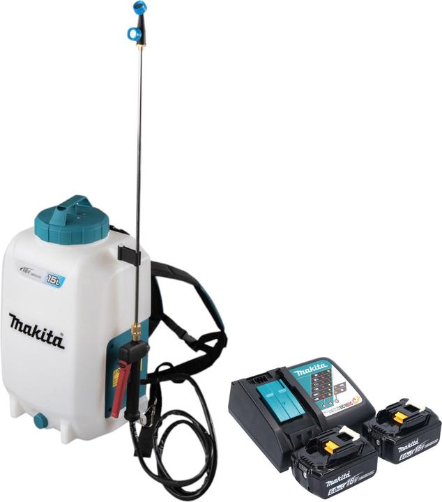 Productafbeelding Makita DUS 158 RG2 accudrukspuit 18 V 15 l 5,0 bar + 2x accu 6,0 Ah + lader (15 l)