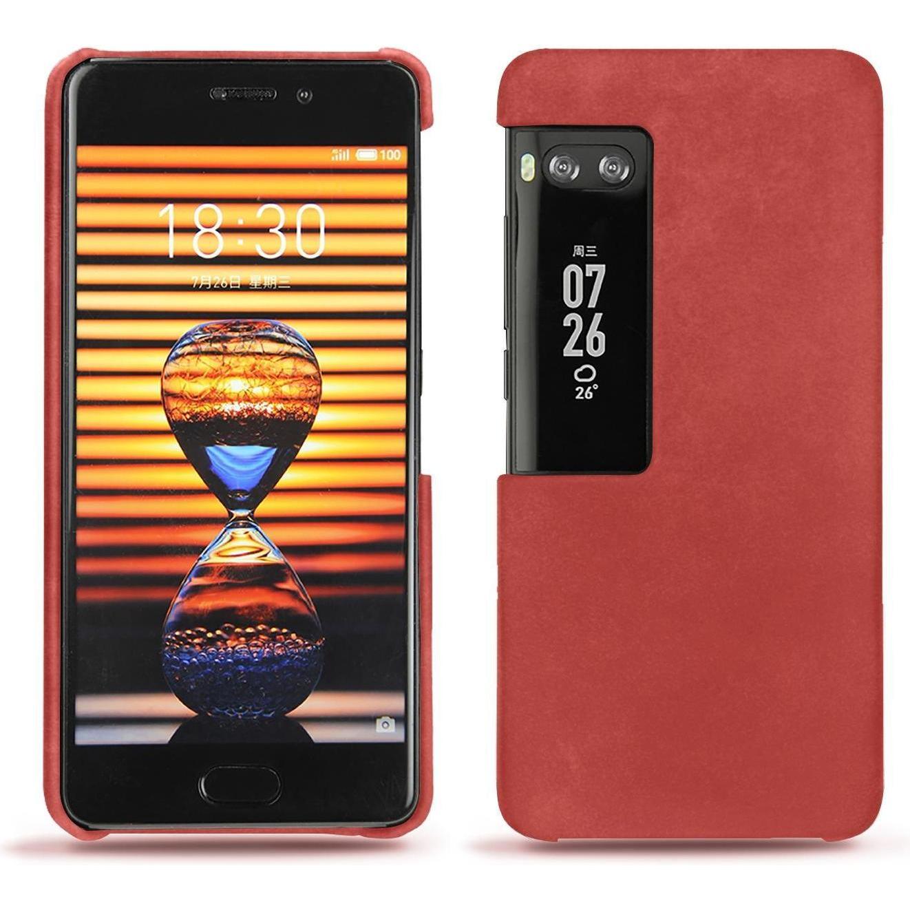 Noreve Lederschutzhülle (Meizu Pro 7 Plus), Smartphone Hülle, Rot