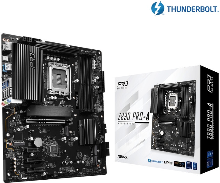 Image du produit AsRock Z890 Pro-A Intel DDR5 S1851 (LGA 1851, Intel Z890, ATX)