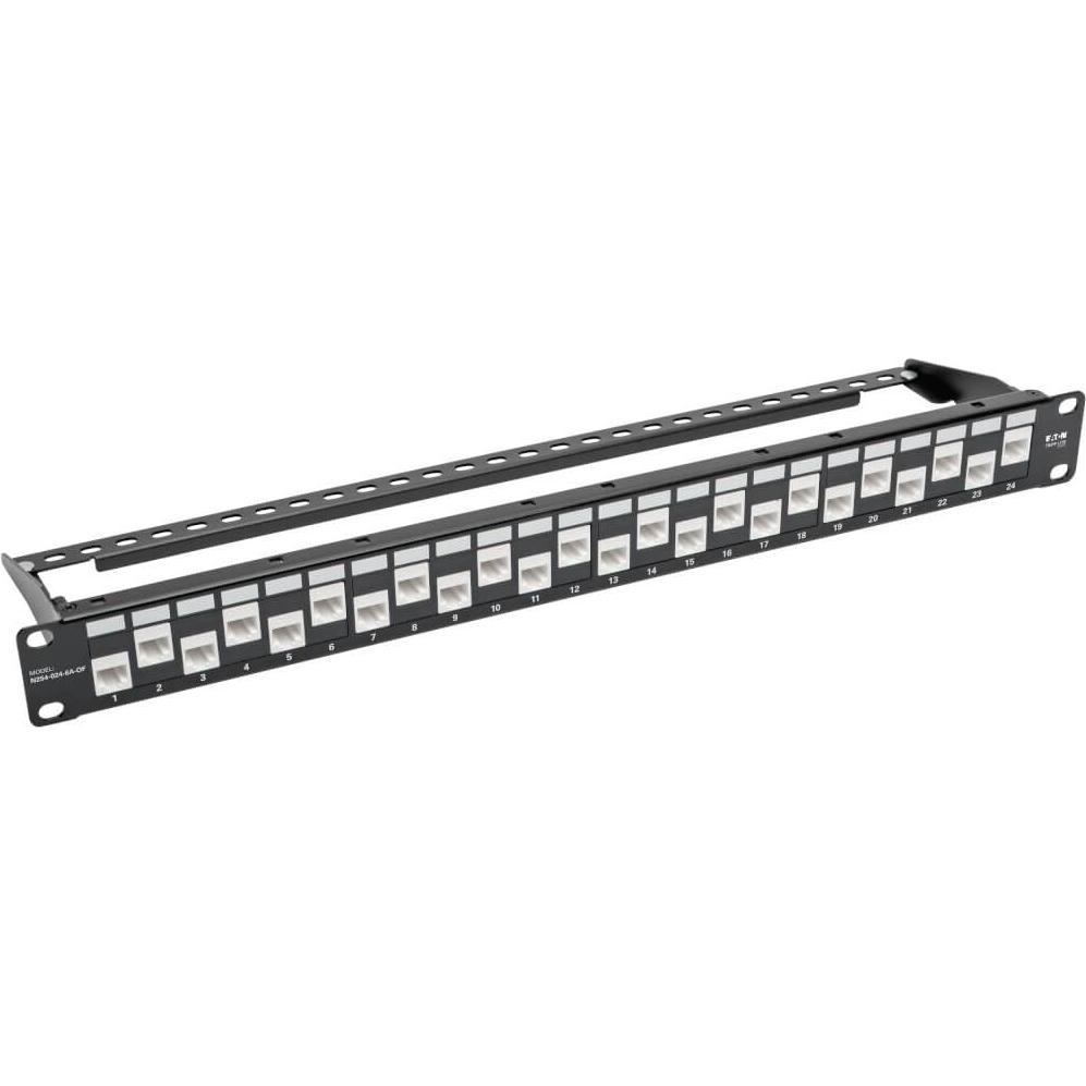 Eaton 24-Port 1U Rack-Mount Cat6a/Cat6/Cat5e Offset Feed-Through Patch ...