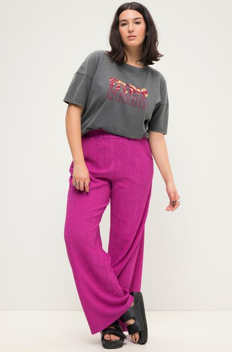 Immagine prodotto Studio Untold Pantaloni in crêpe con taglio della gamba ampio e cintura elastica (58)