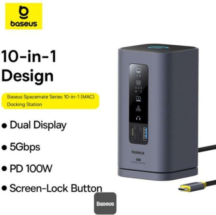 Image du produit Baseus Spacemate 10-in-1 docking station (MAC) (USB-C, 10 ports)