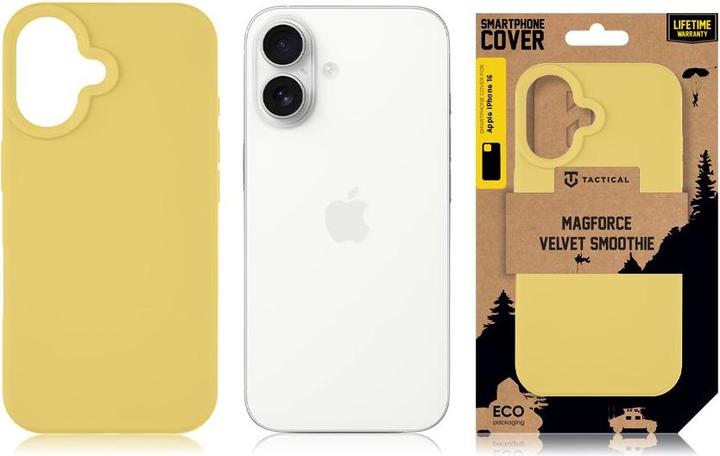 Productafbeelding Tactical MagForce Fluwelen Smoothie Cover voor Apple iPhone 16 Banaan (1 Stuk, Apple iPhone 16)