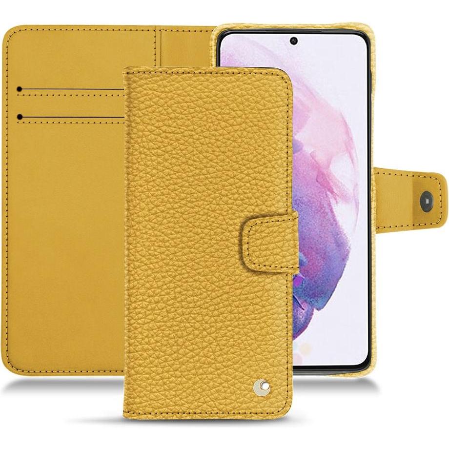 Noreve Lederschutzhülle Wallet (Samsung Galaxy S21), Smartphone Hülle, Orange