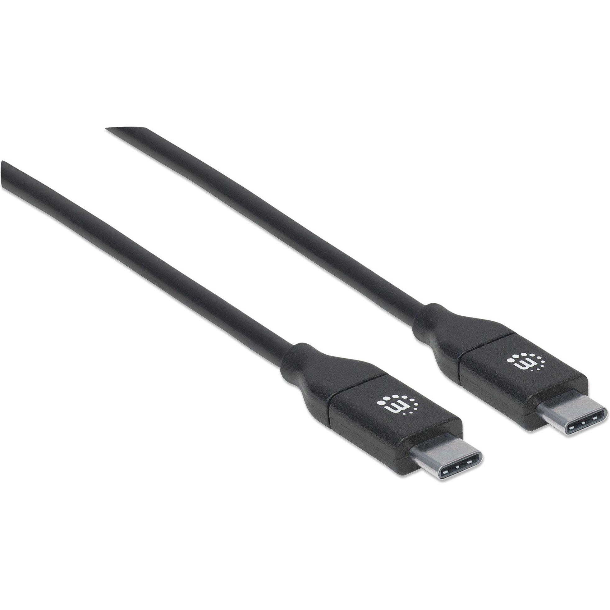 Manhattan USB 2.0, Typ C-Stecker auf Typ C-Stecker (2 m, USB 2.0), USB Kabel