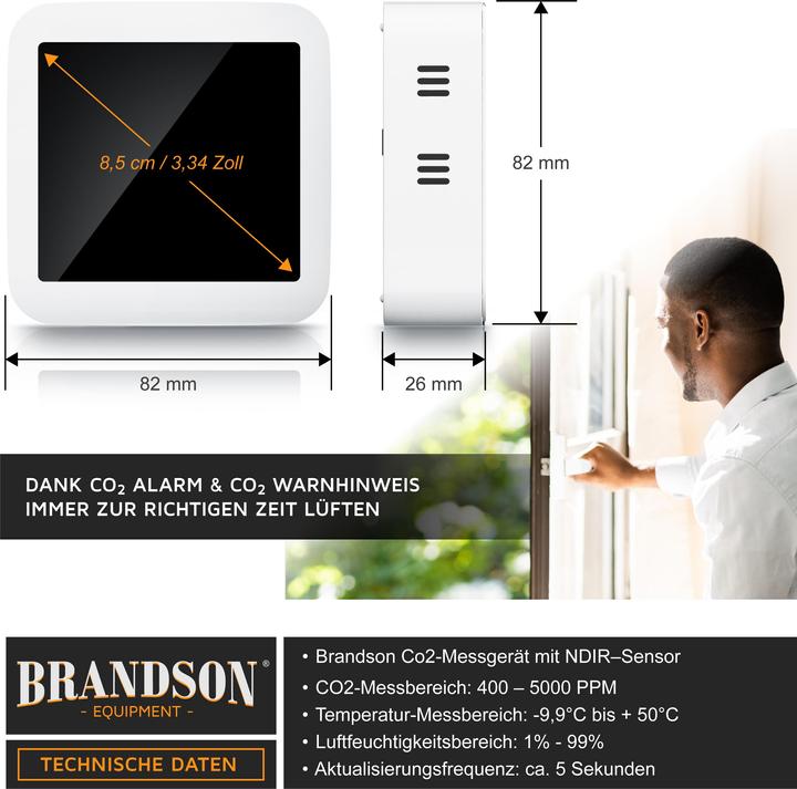 Image du produit Brandson Appareil de mesure du CO2
