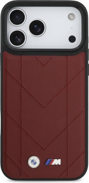 Actual product image BMW Etui M Quilted Logo MagSafe do iPhone 17 Pro Max czerwony (Apple iPhone 17 Pro Max)