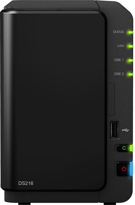 Image du produit Synology DS216 2-Bay NAS enclosure WD RED 8TB black (2 x 8 To, WD Red)