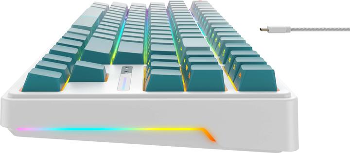 Produktbild Havit - Gaming Keyboard (KB901L) - USB-C, with RGB Lights, 1.8m, 200mA - White / Green (Kabelgebunden)