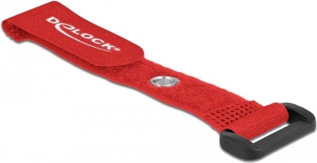 Produktbild Delock Klett-Kabelbinder mit Schlaufe und Befestigungsöse L 150 x B 20 mm rot 5 Stück (Klettkabelbinder, 150 mm, 5 Stk.)