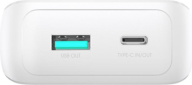 Produktbild Joyroom 30W 20000mAh mini Power Bank with built-in Cables, USB-A & USB-C - White (10000 mAh, 30 W, 37 Wh)