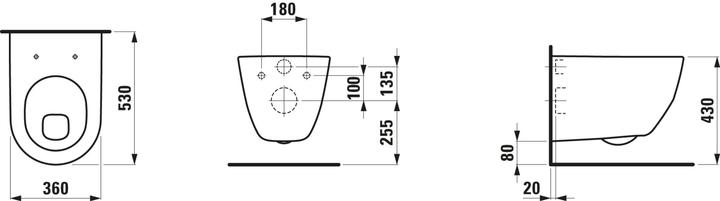 Image du produit Laufen PRO WC suspendu, 360x530mm, H820959