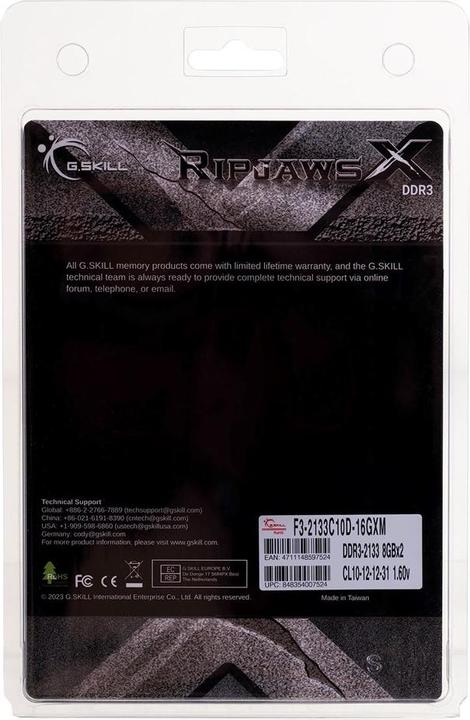 Produktbild G.Skill RipjawsX (2 x 8GB, 2133 MHz, DDR3-RAM, DIMM)