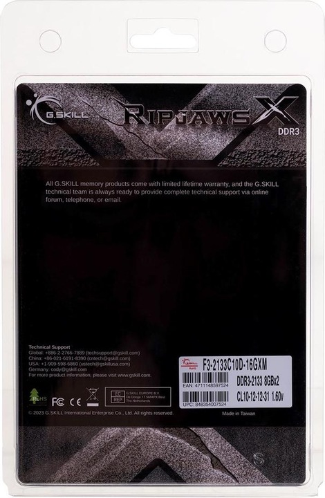Produktbild G.Skill RipjawsX (2 x 8GB, 2133 MHz, DDR3-RAM, DIMM)