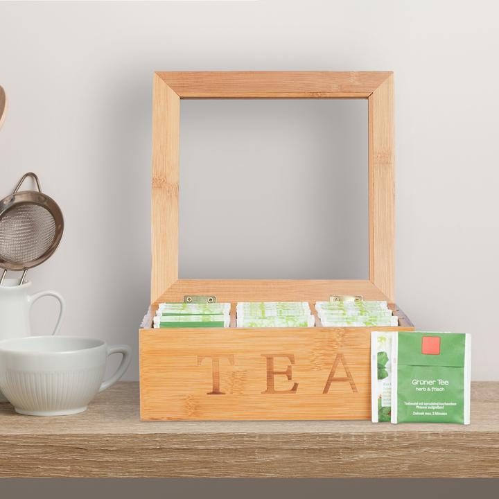 Actual product image Relaxdays 9 Compartment Tea Box