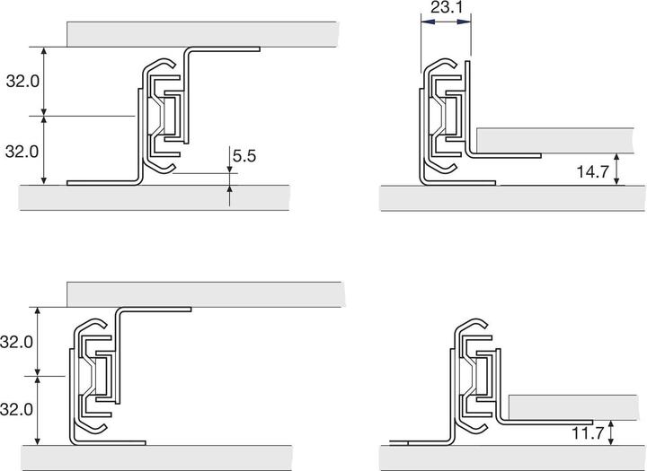 Produktbild Accuride Montagewinkel zu Kugel-Vollauszüge (Schwerlastschiene) 5321EC