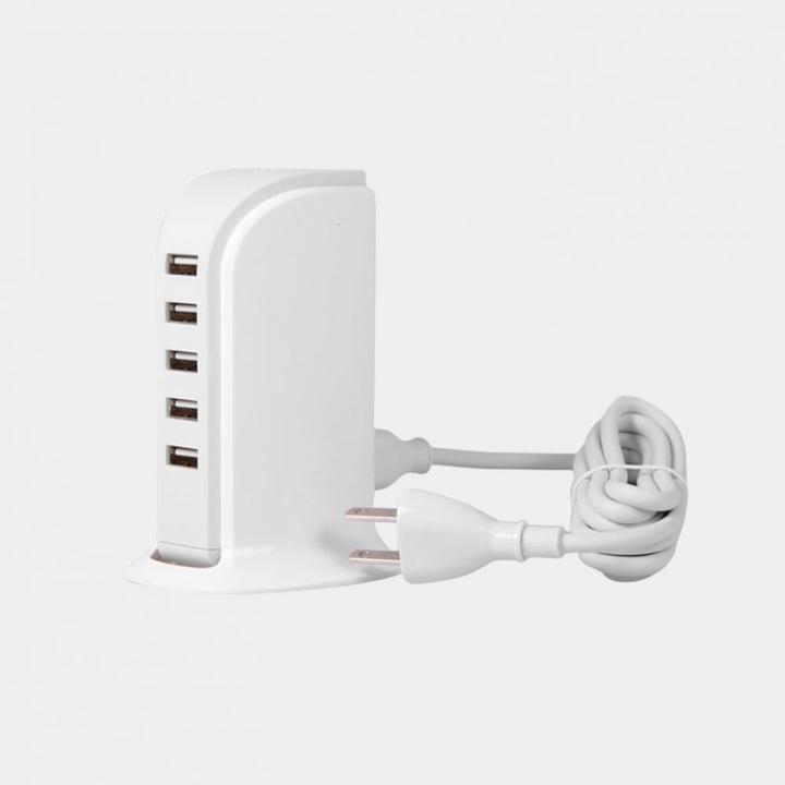 Produktbild Dudao A5EU 5x USB charger + power cable (white) (25 W, 5 Ports)
